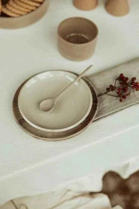 wooden dessert spoon set van 4