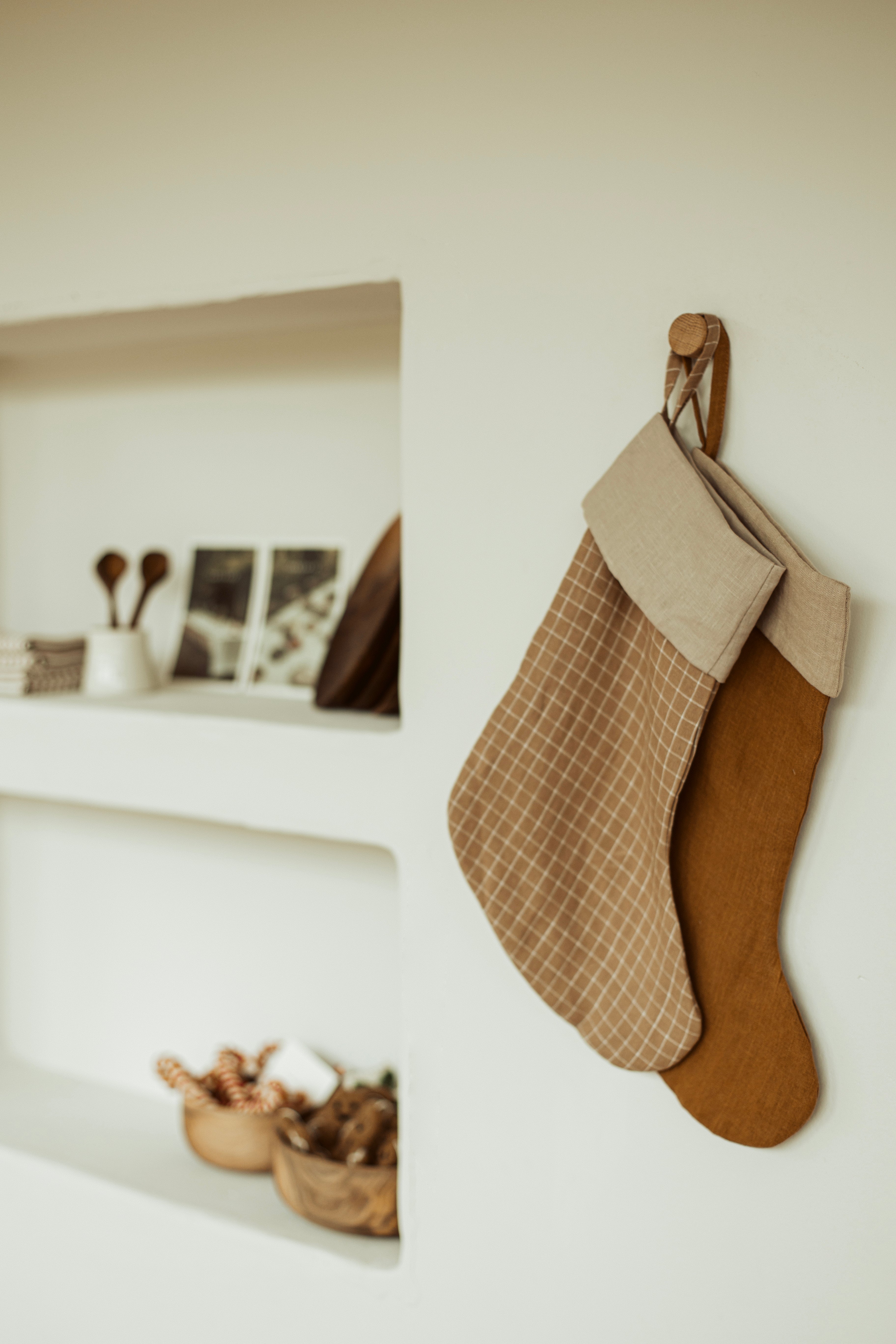 linen Christmas stocking