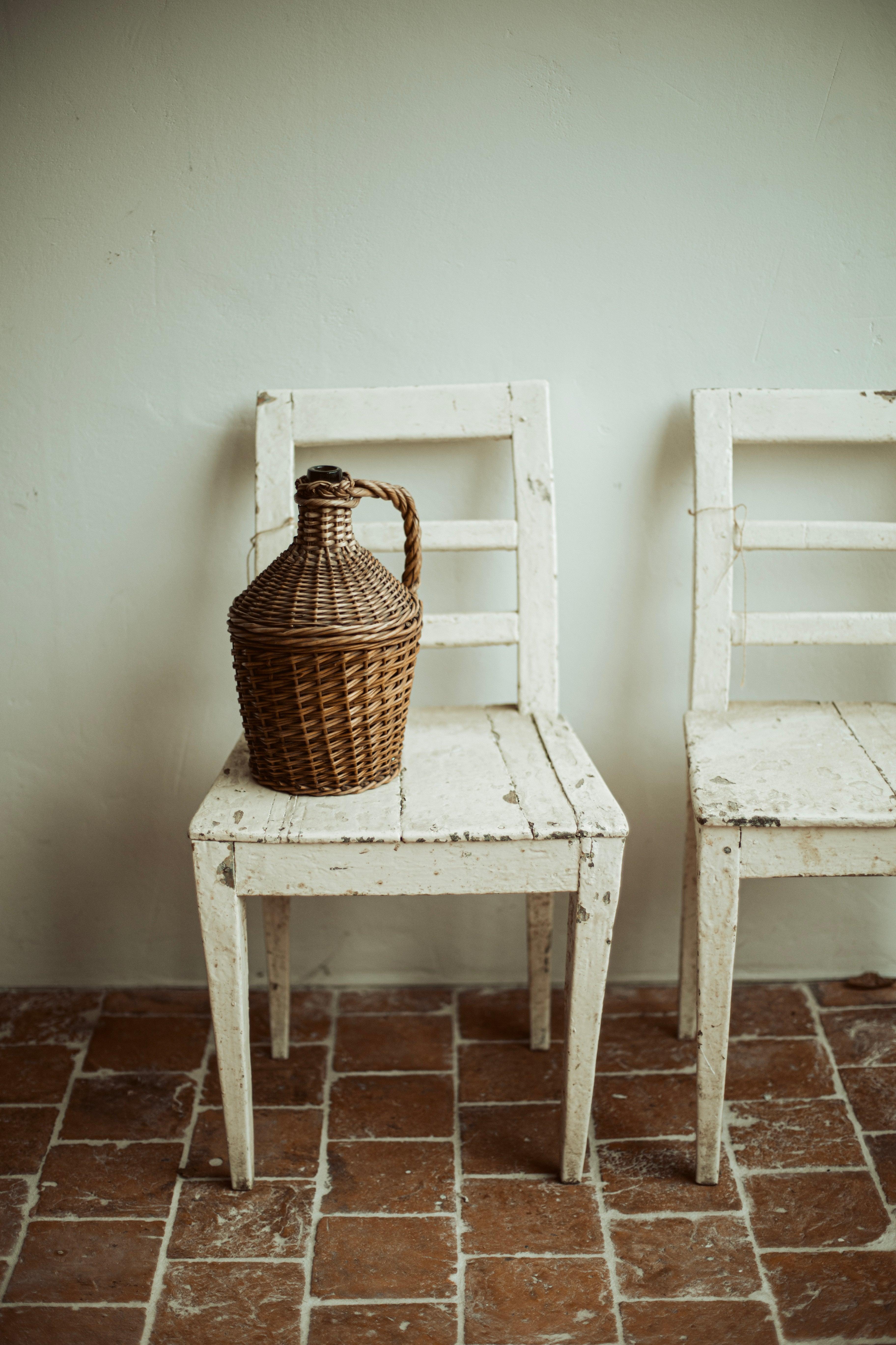 rieten kruik - brocante