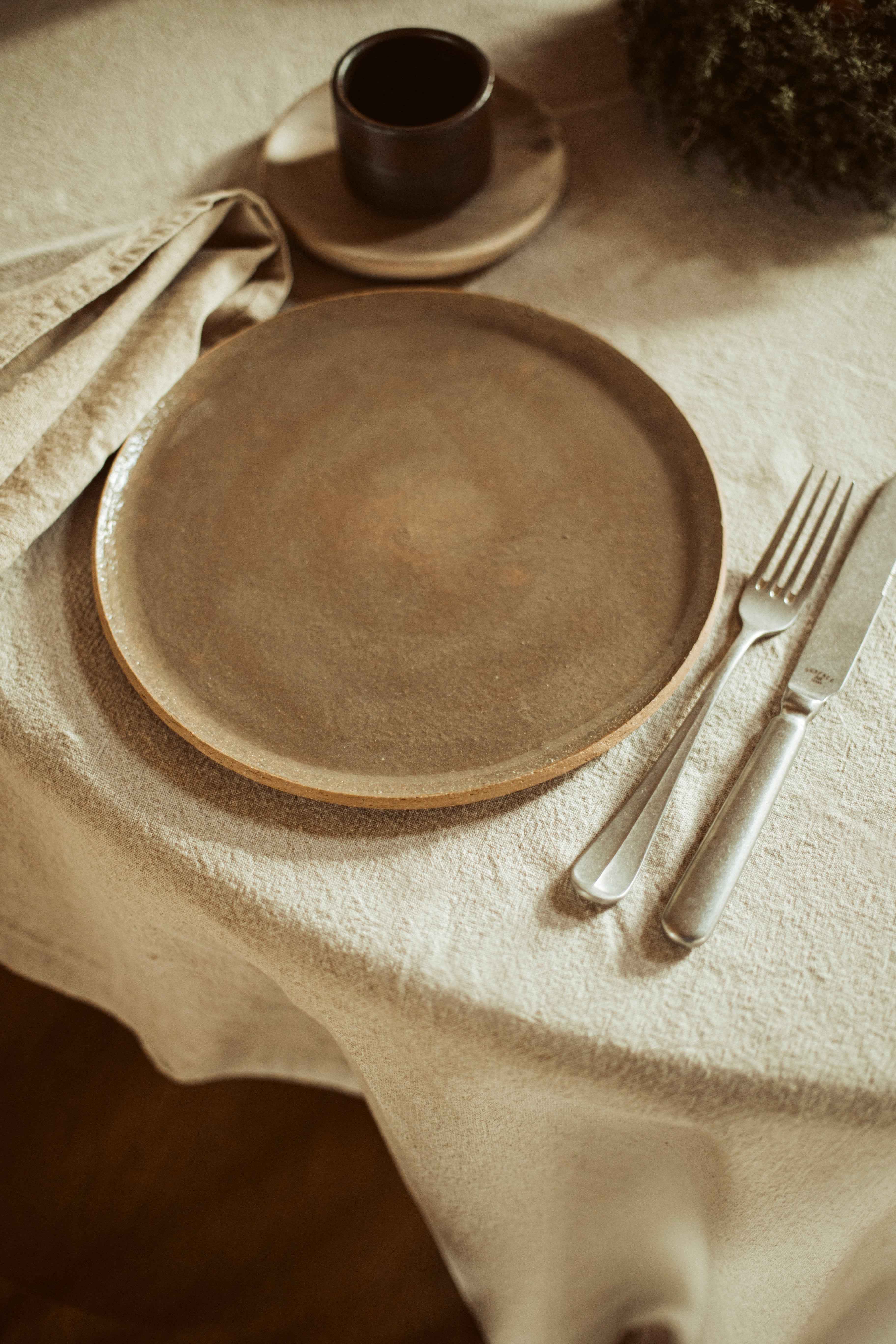 keramiek dinner plate brown - CH