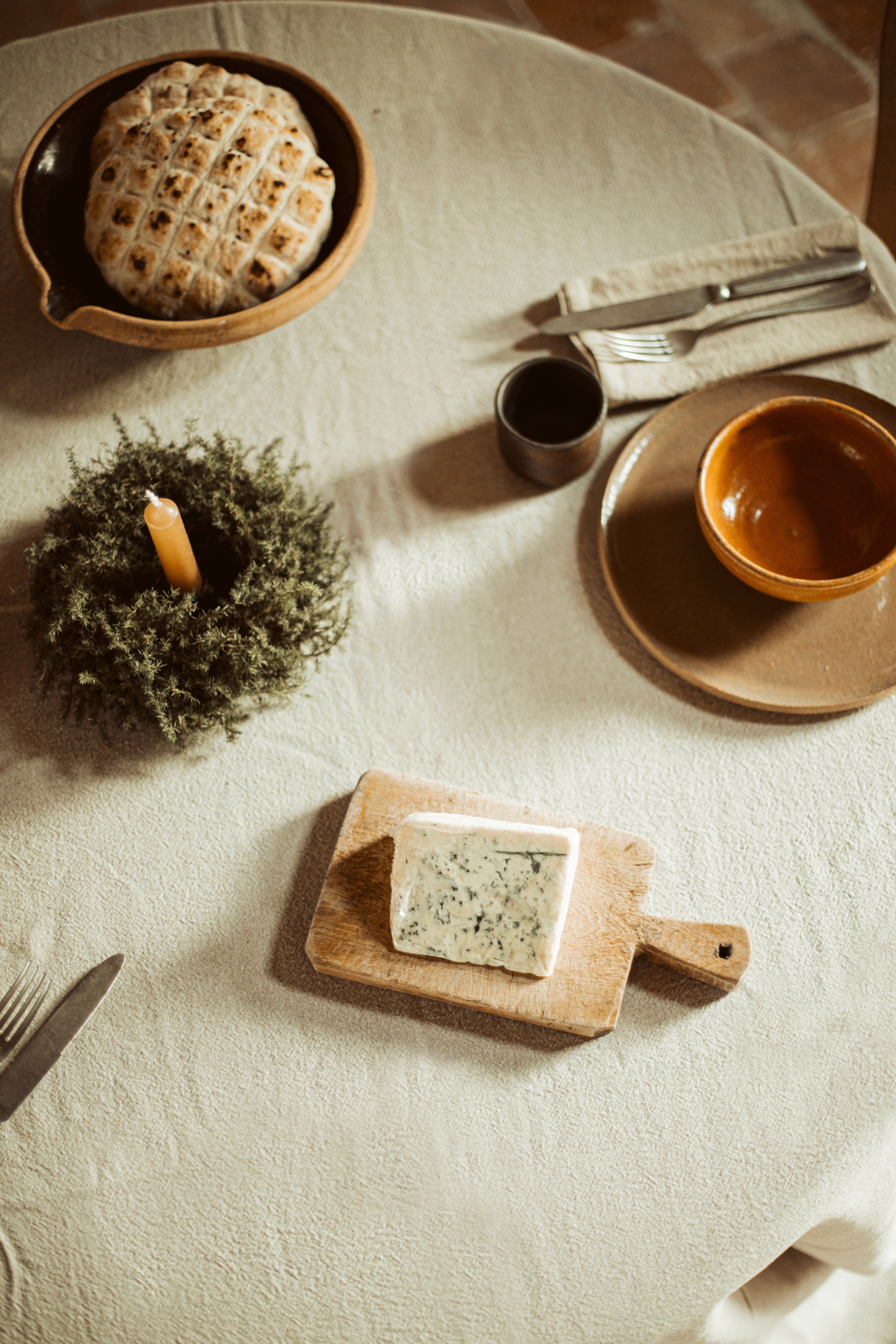 naturel tafelkleed van linnenmix