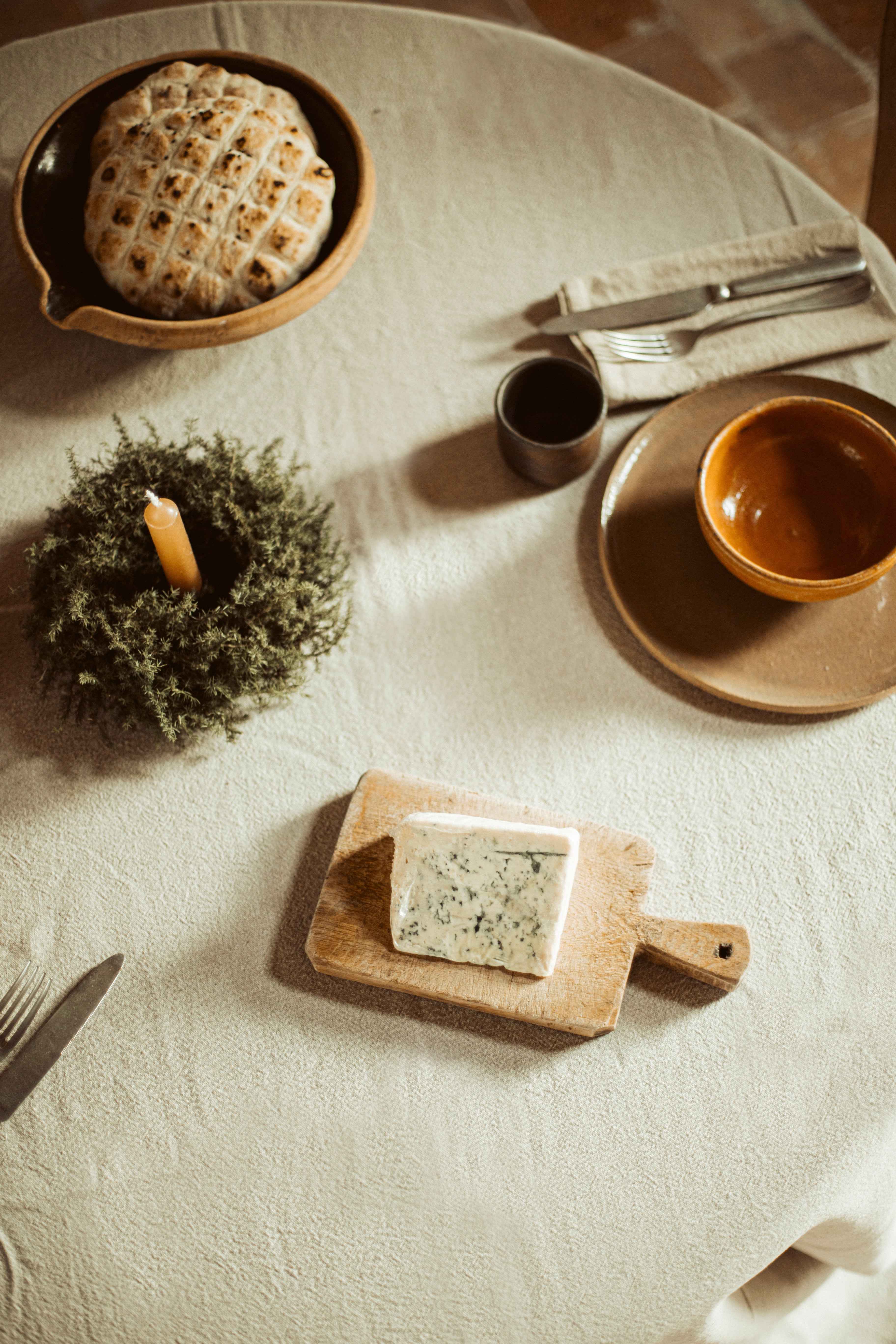 naturel tafelkleed van linnenmix