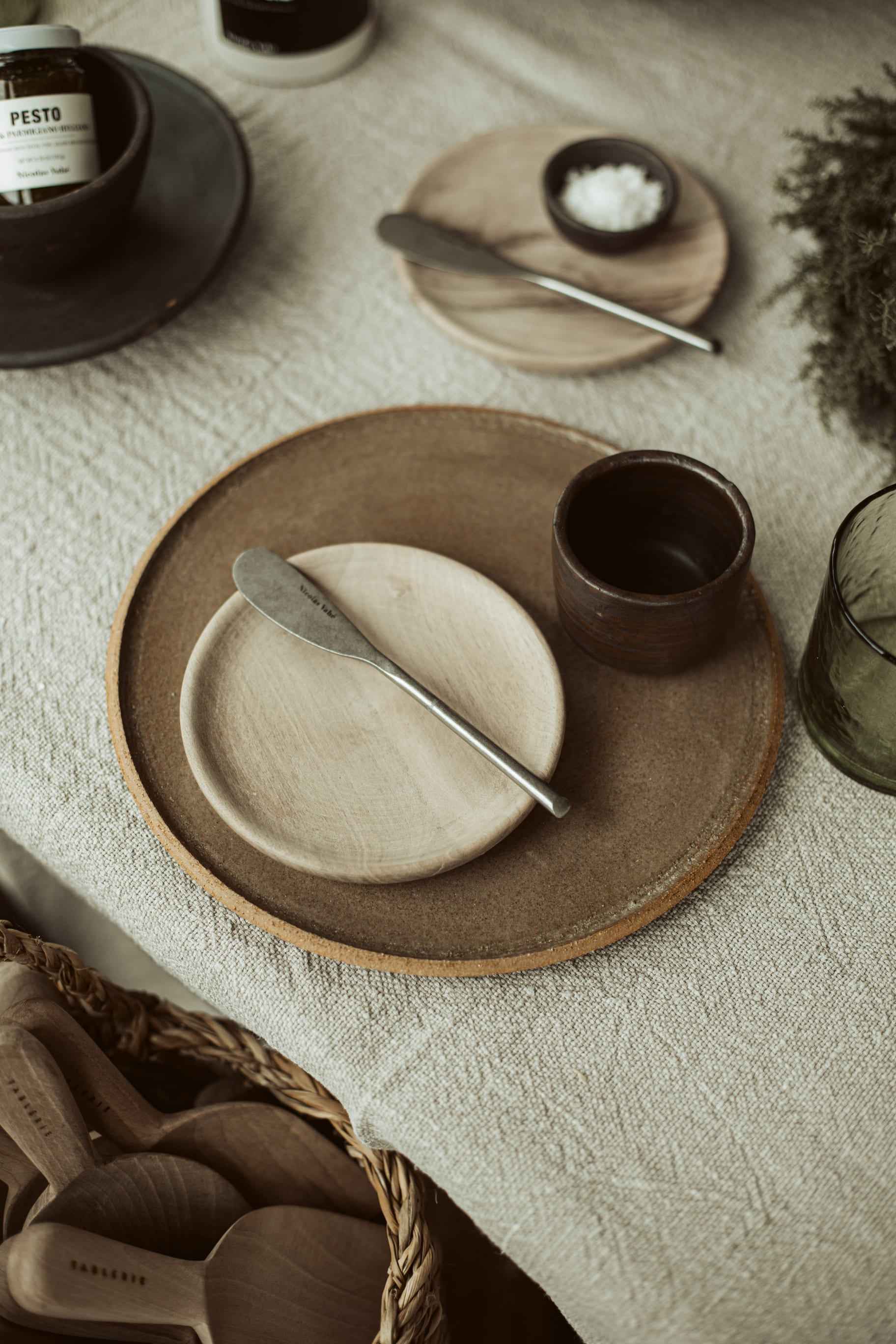 keramiek dinner plate brown - CH