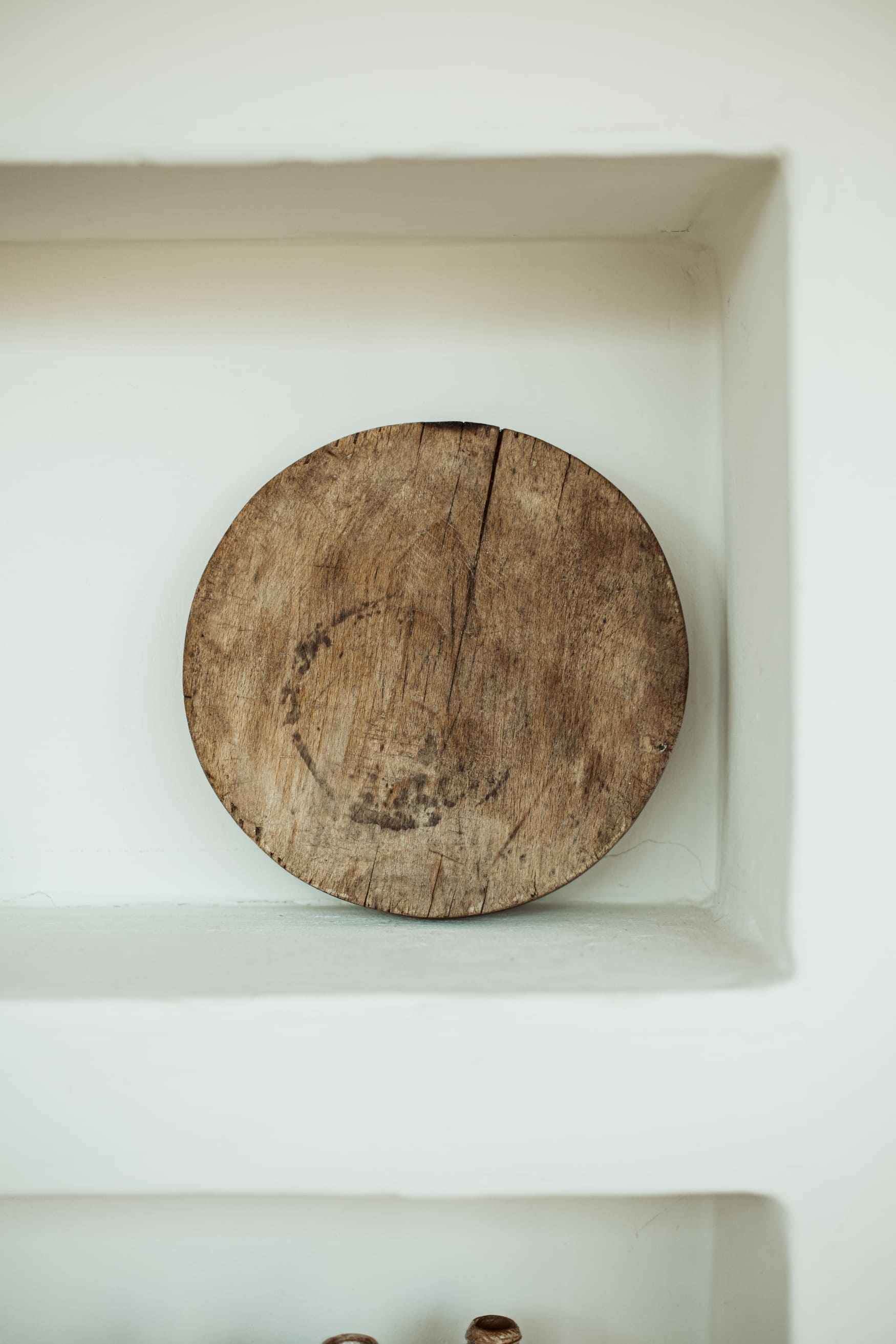 ronde houten plank - brocante