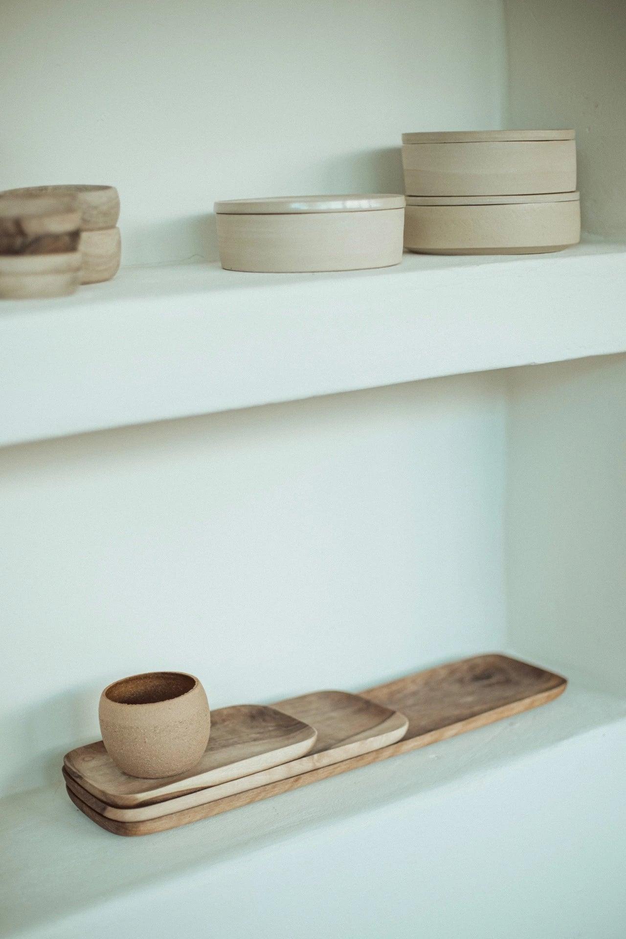 assiette de service en bois