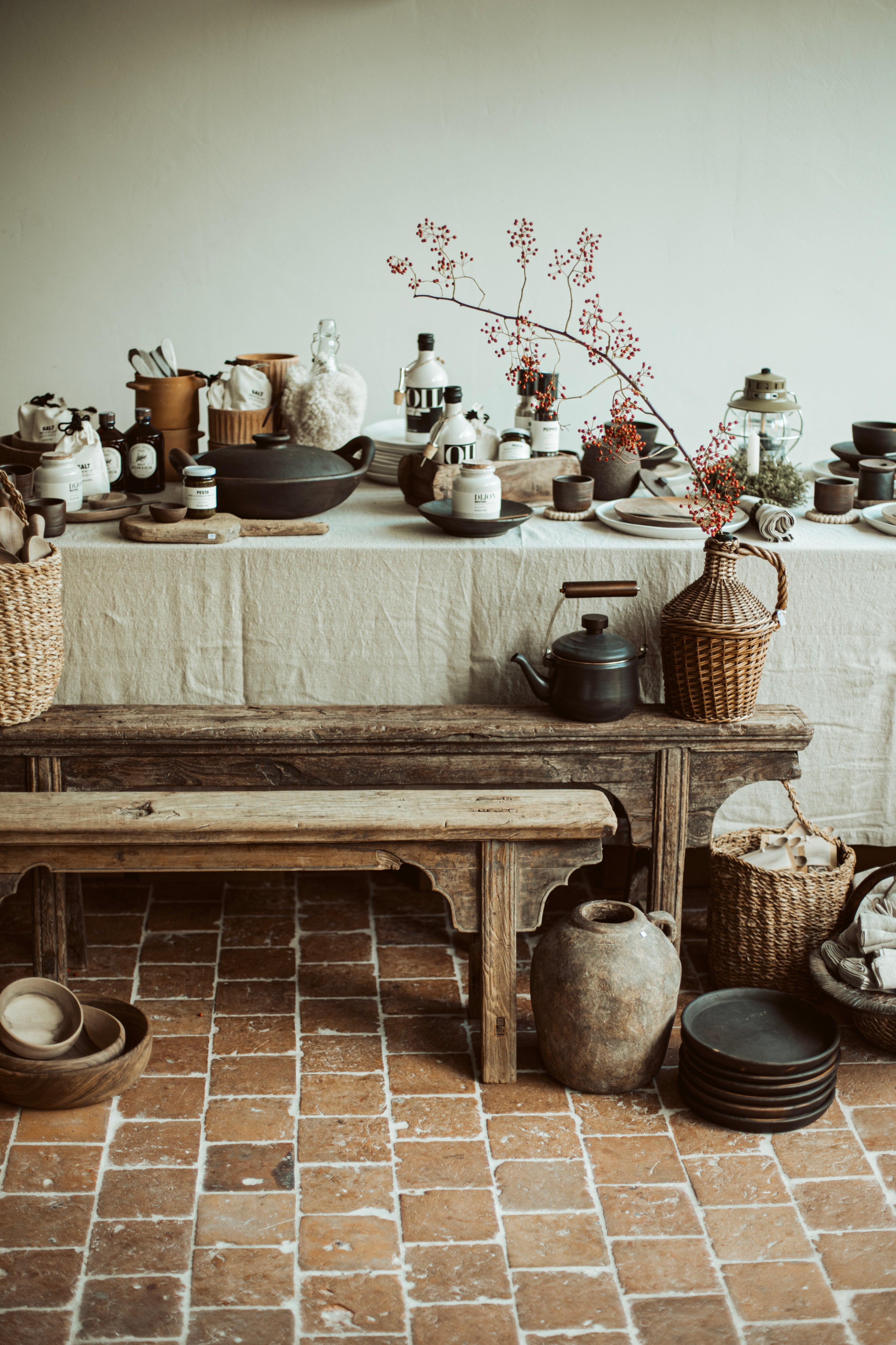 houten banken - brocante