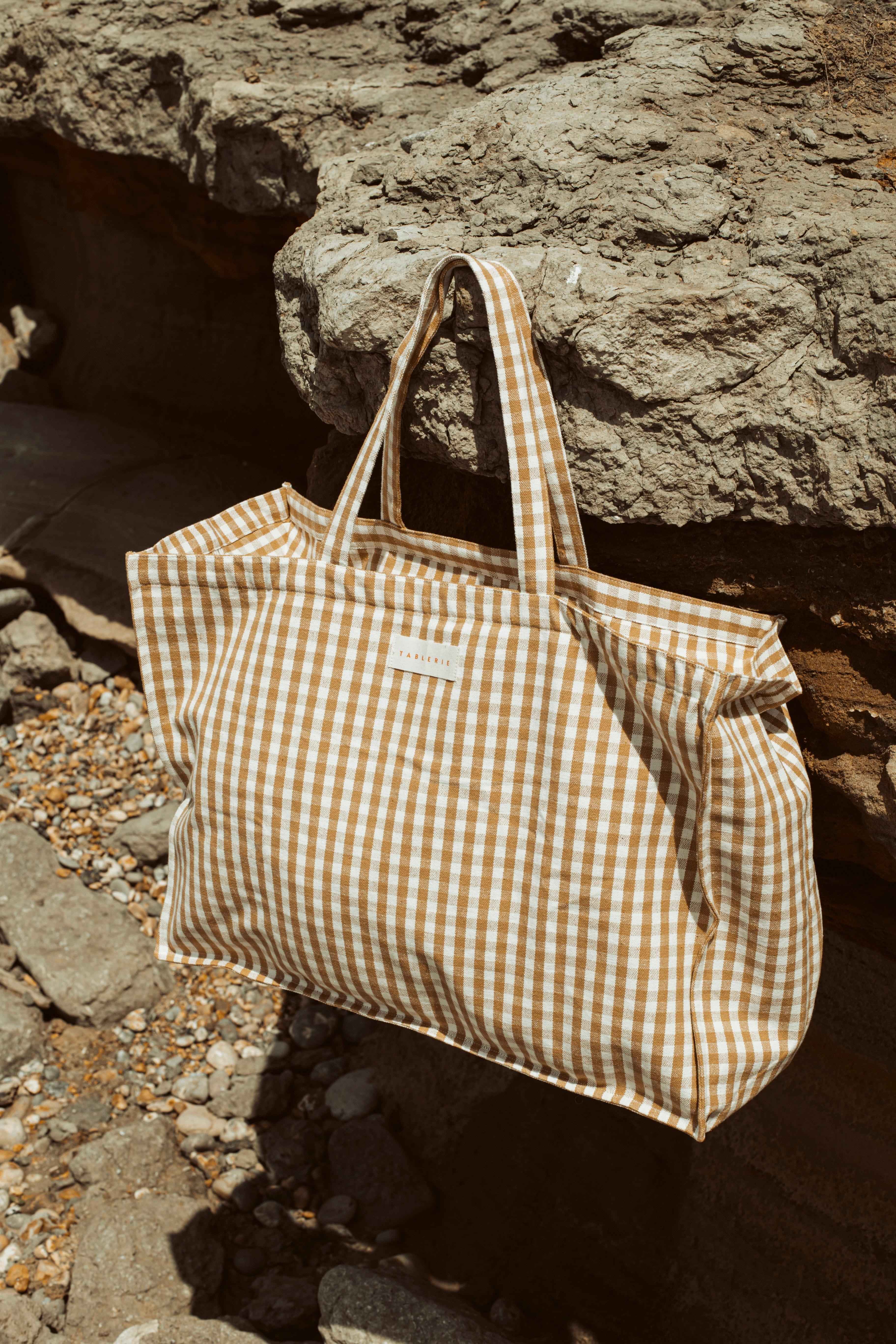 weekend tas vichy - caramel