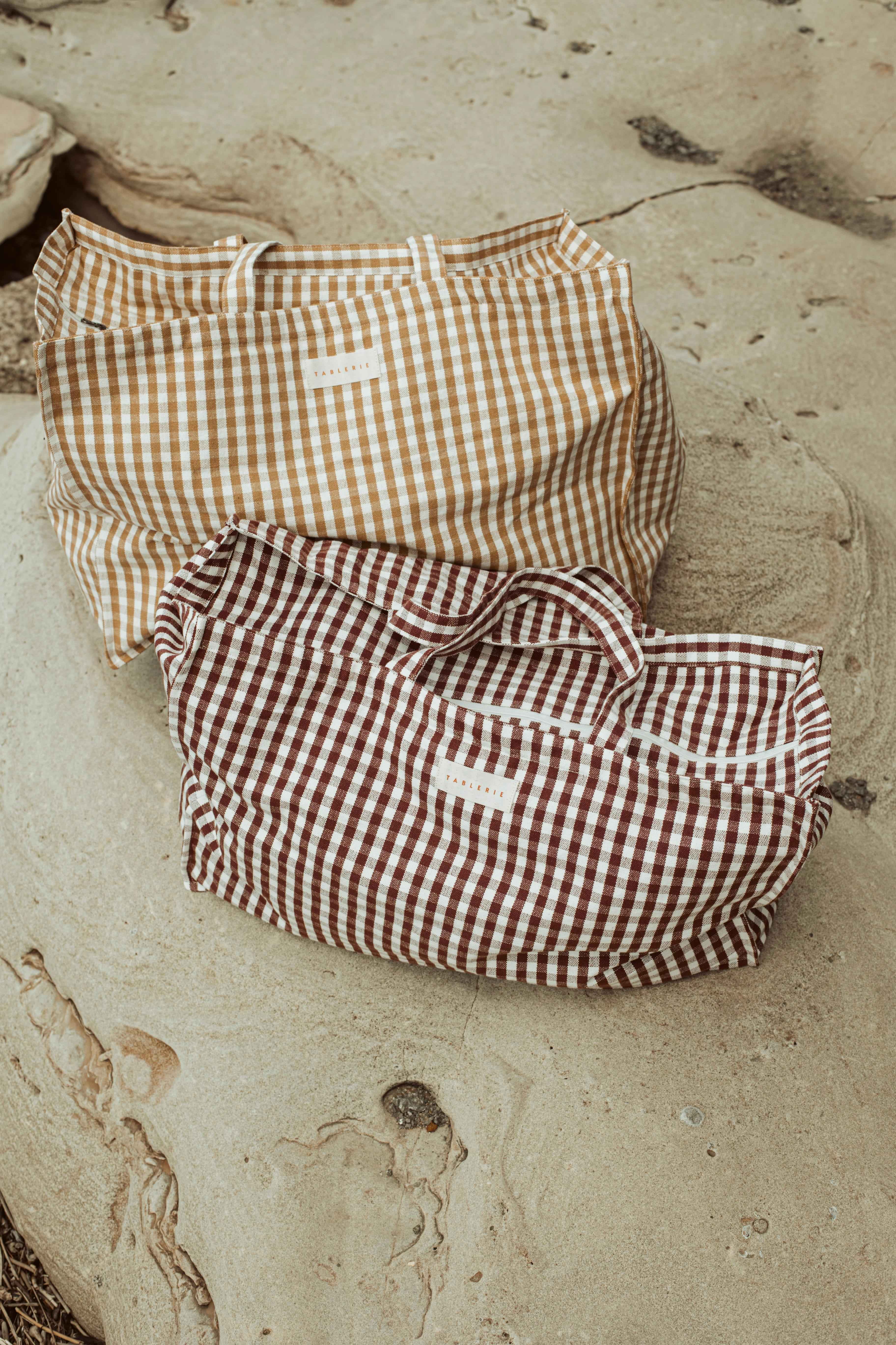 weekend tas vichy - caramel