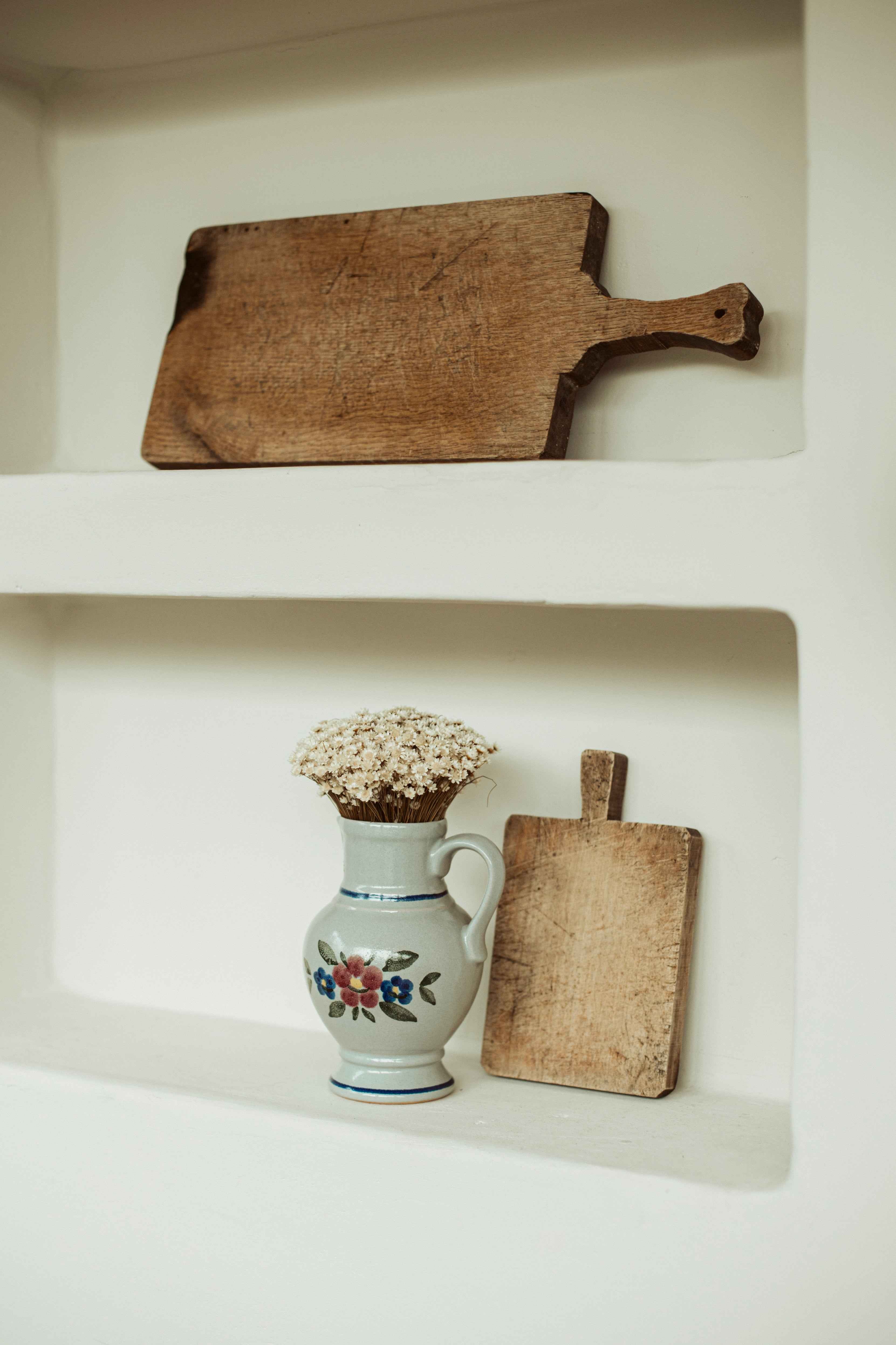 karaf met bloementekening - brocante