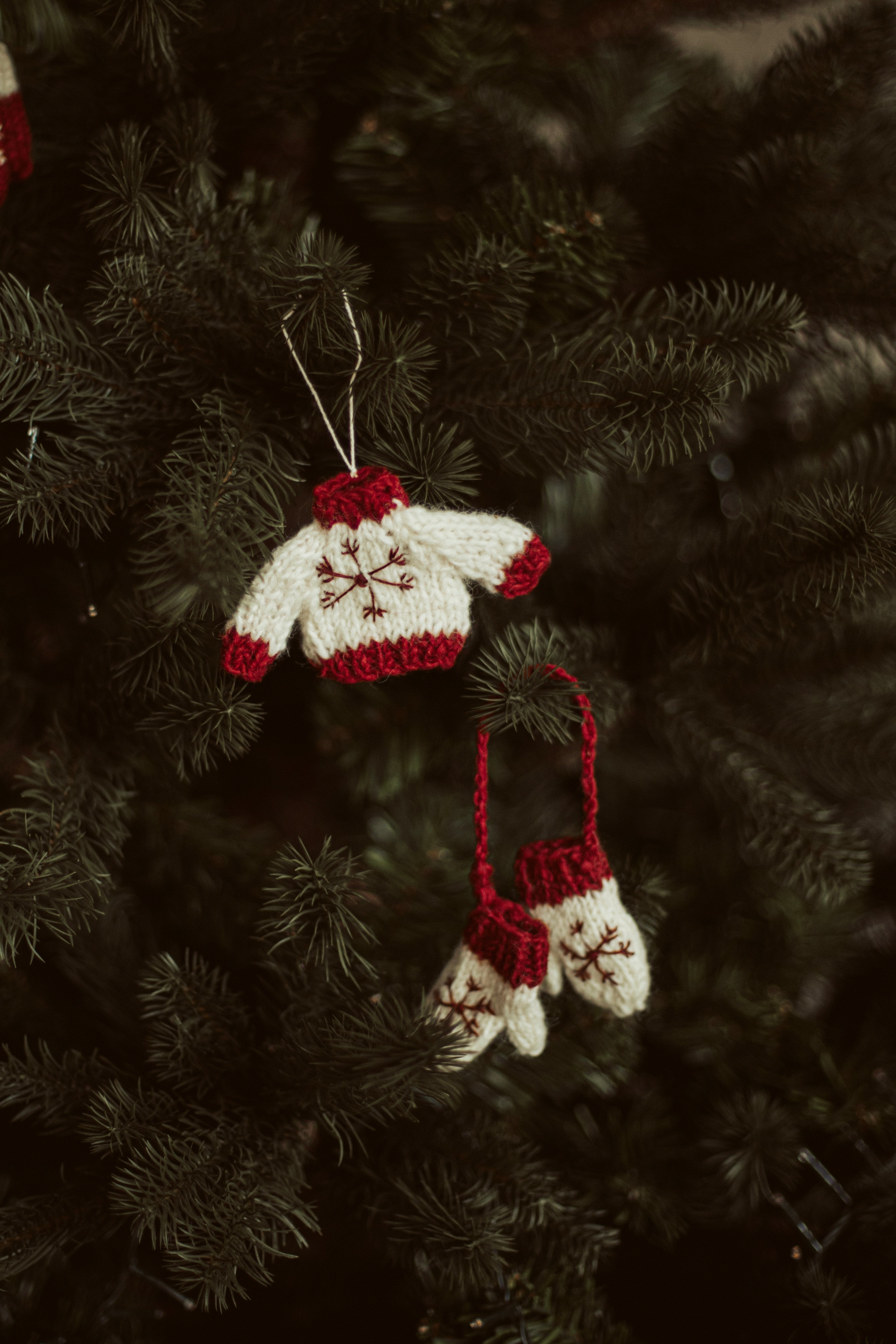 knitted gloves - 1 paar