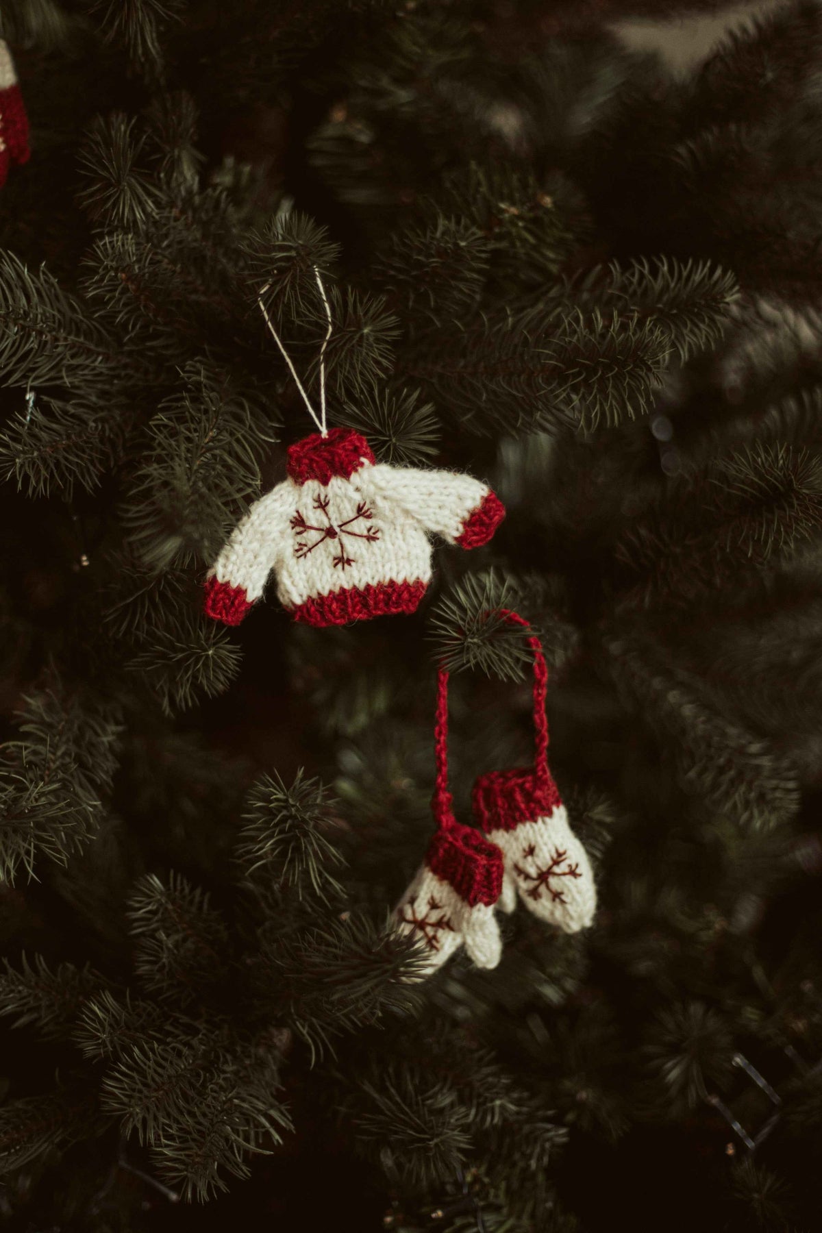 knitted gloves - 1 paar