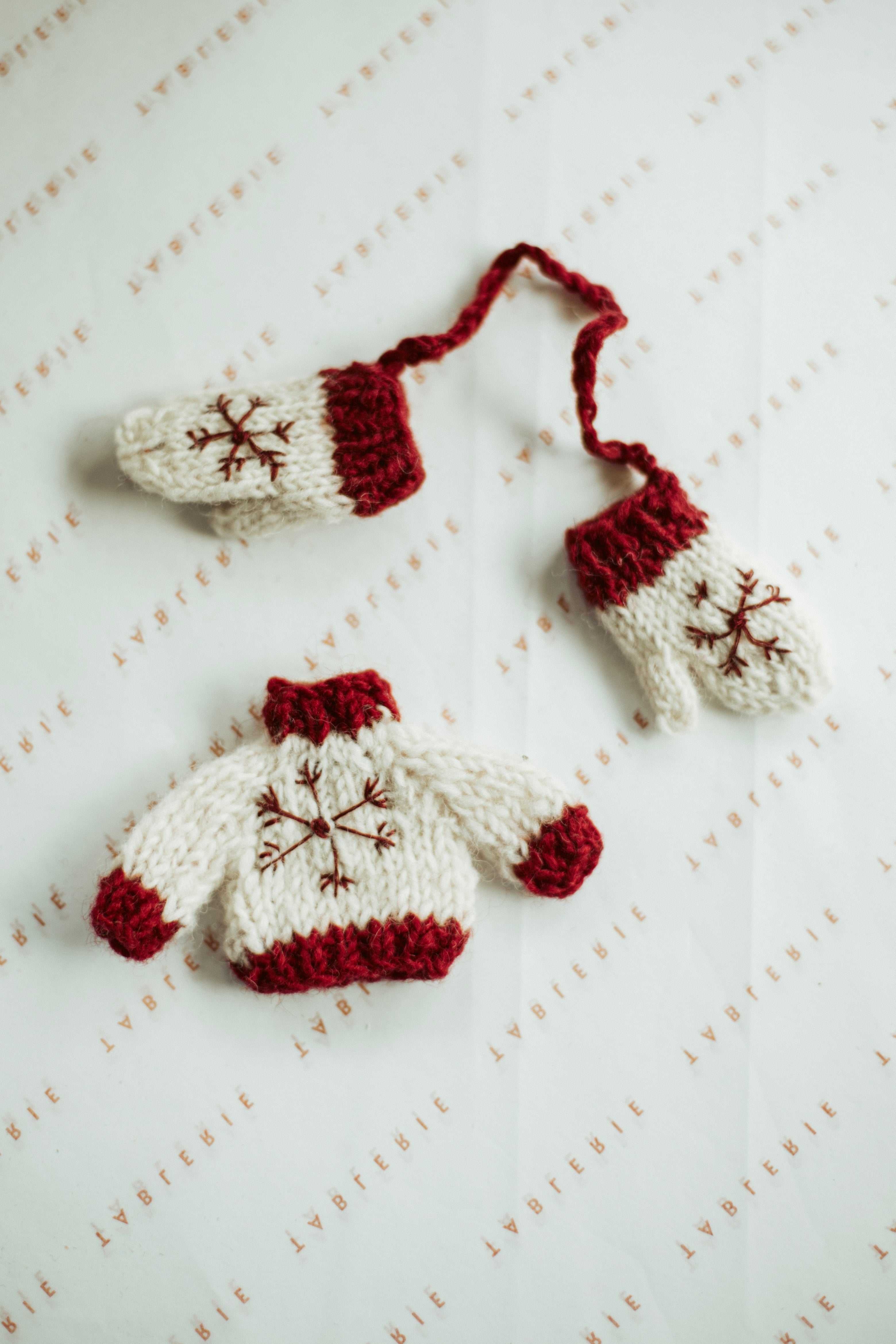 knitted gloves - 1 paar