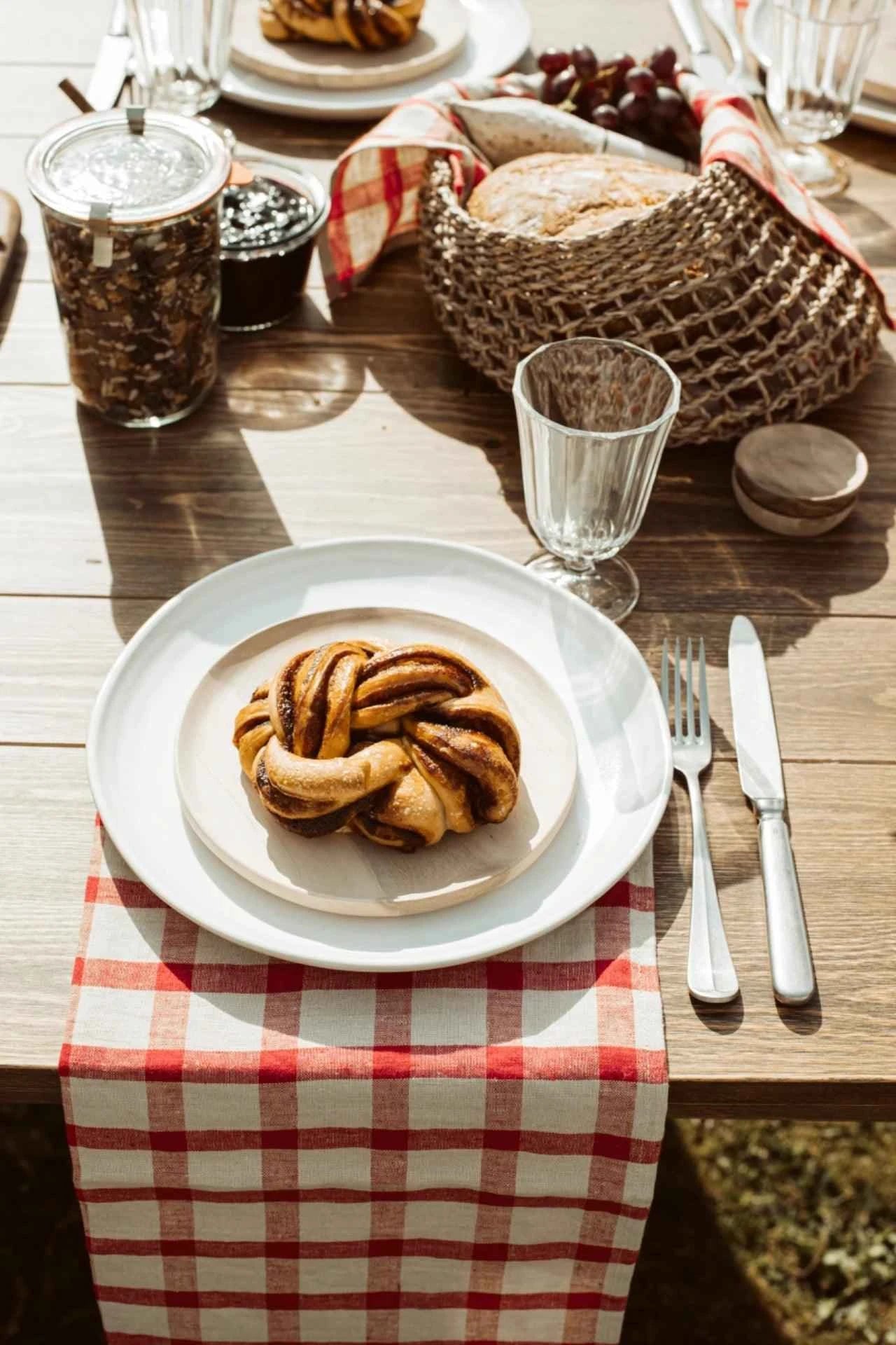 gingham red linnen tafelservet - set van 2