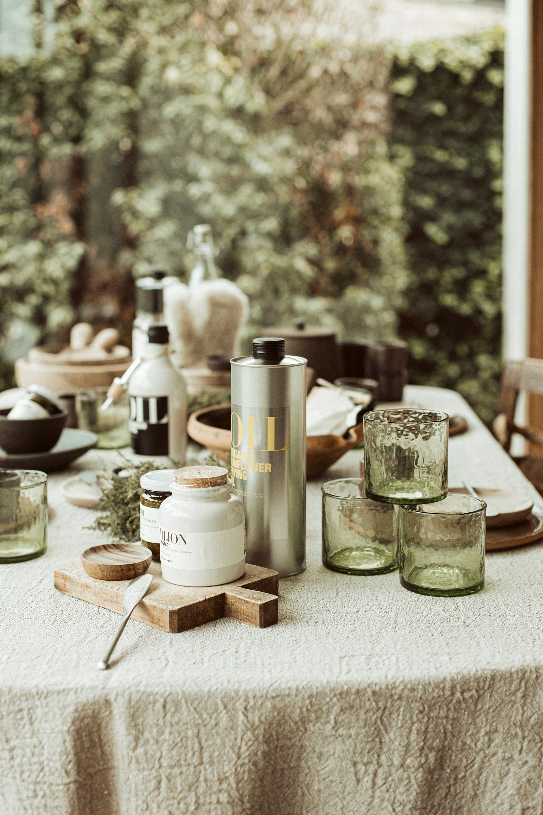 groen gefacetteerd waterglas