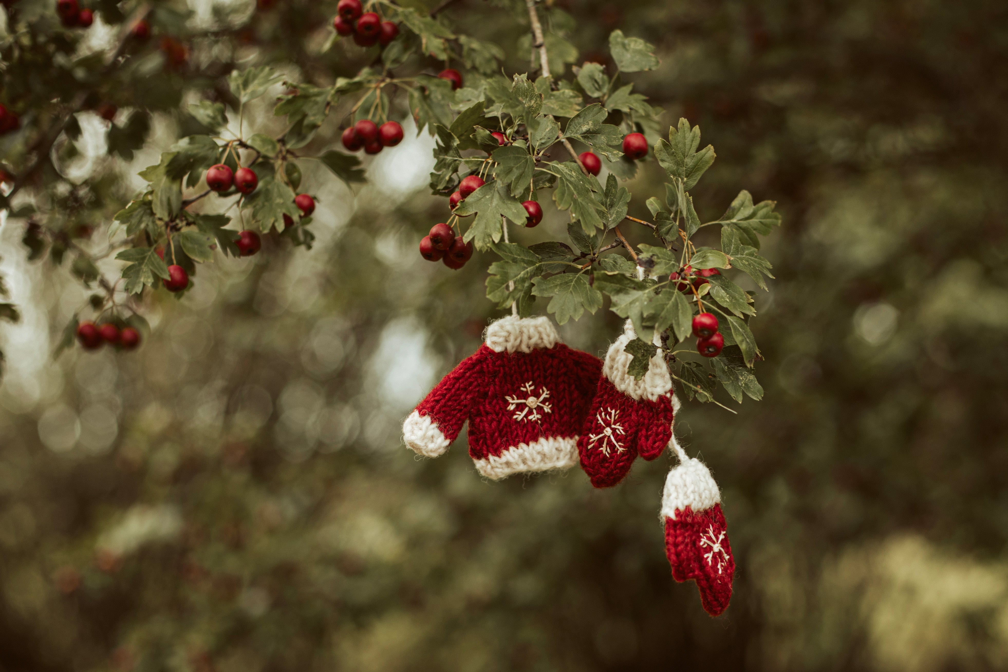 knitted gloves - 1 paar