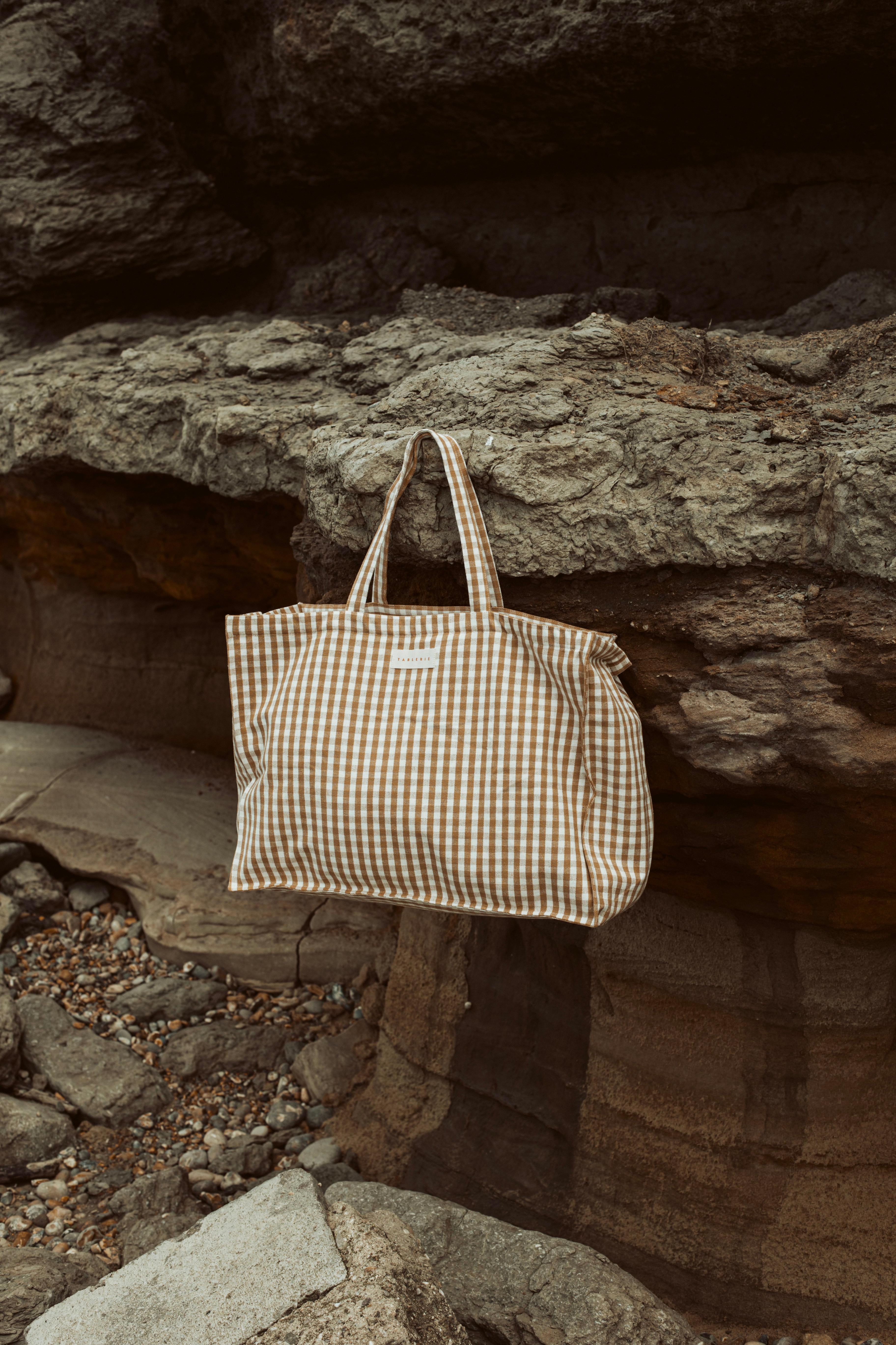 weekend tas vichy - caramel