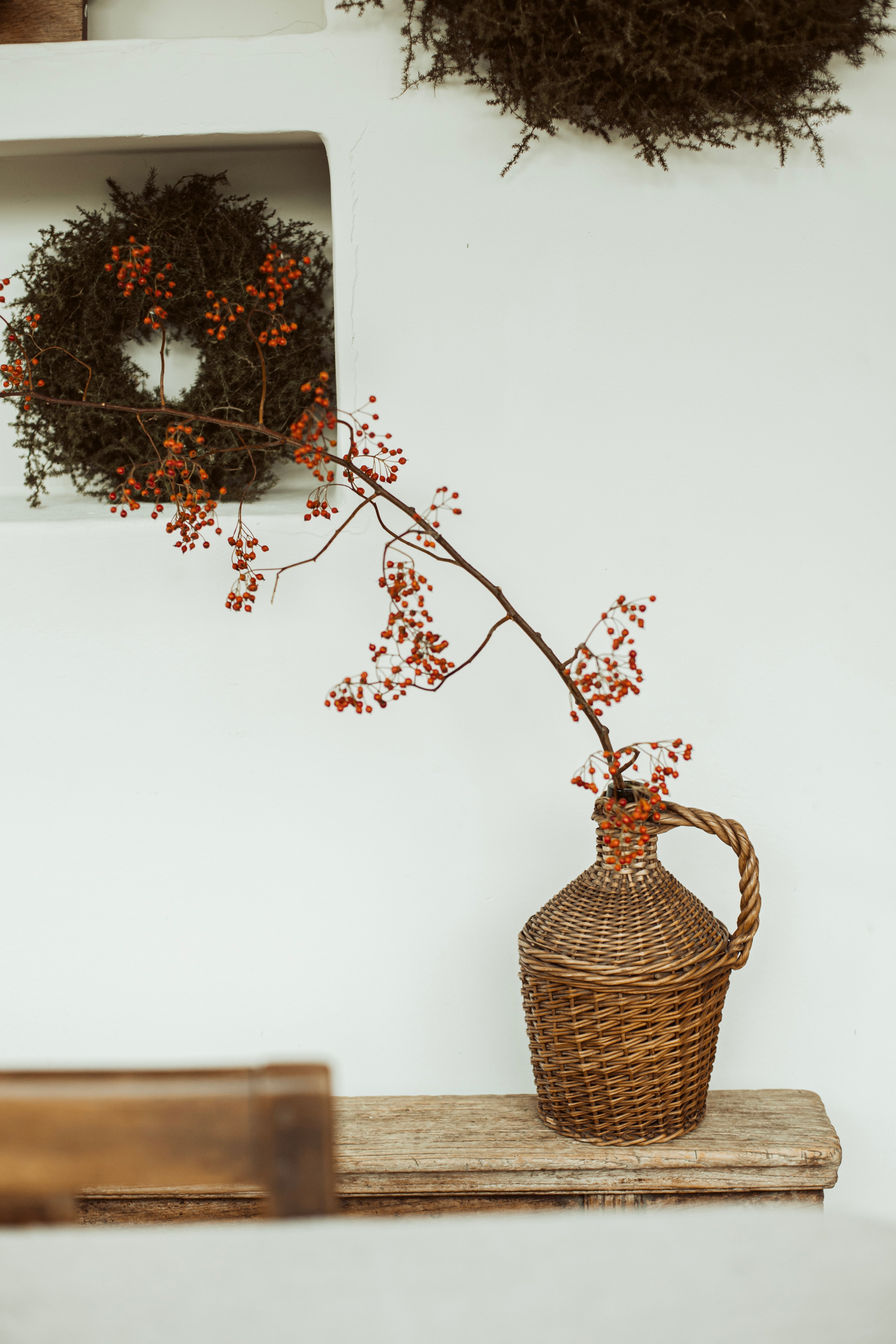 rieten kruik - brocante