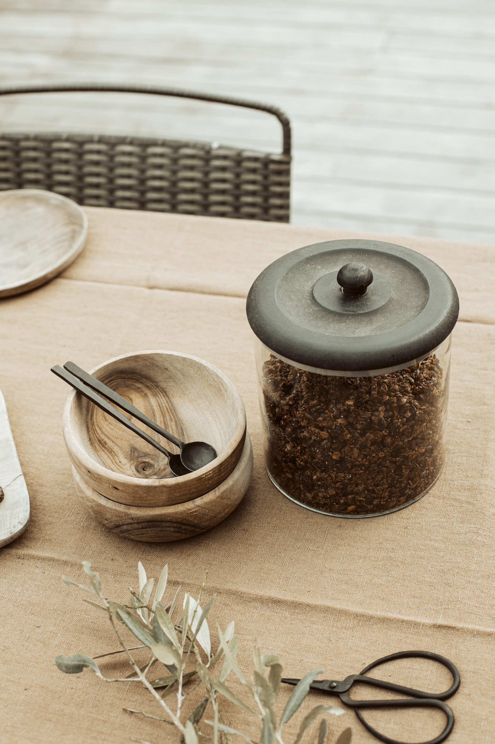 bewaarpot met houten deksel