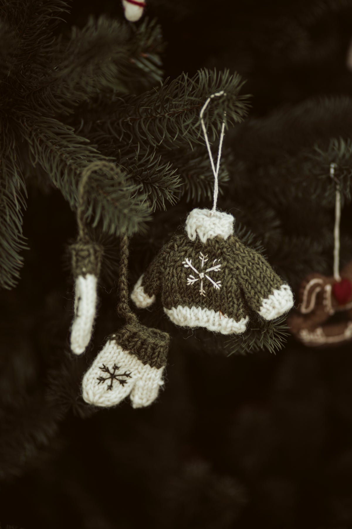 knitted gloves - 1 paar