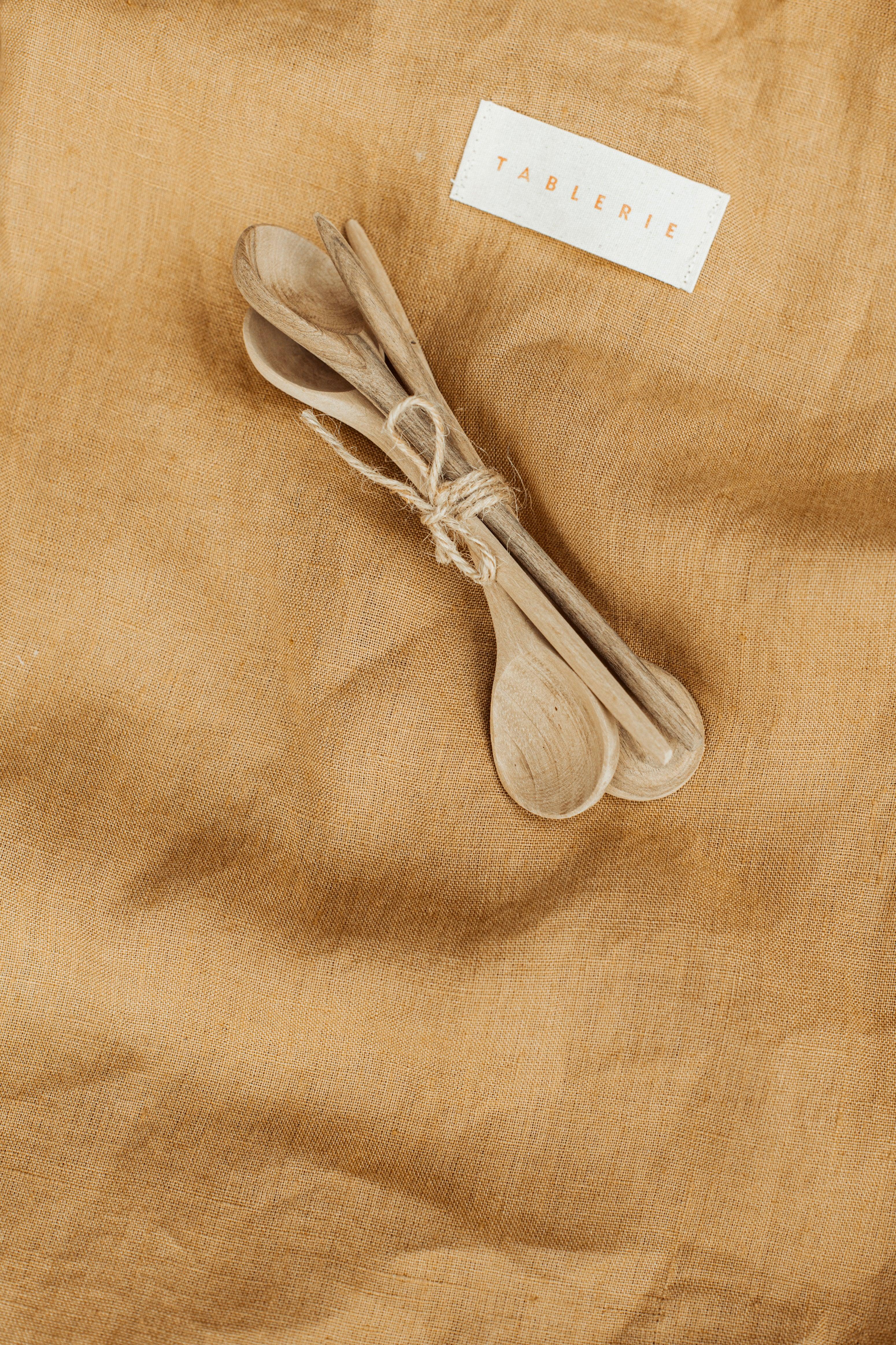 wooden dessert spoon - set van 4