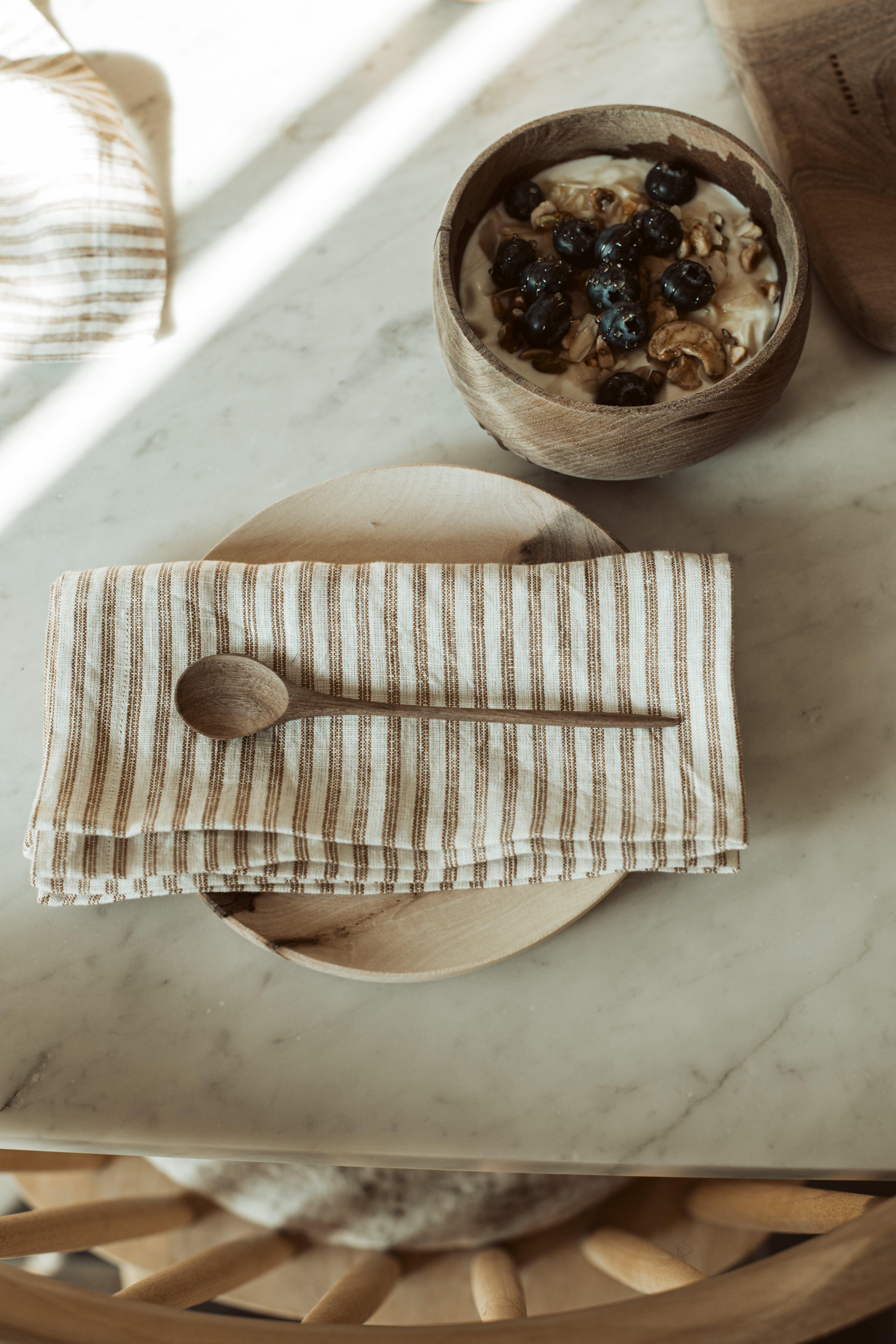wooden dessert spoon - set van 4